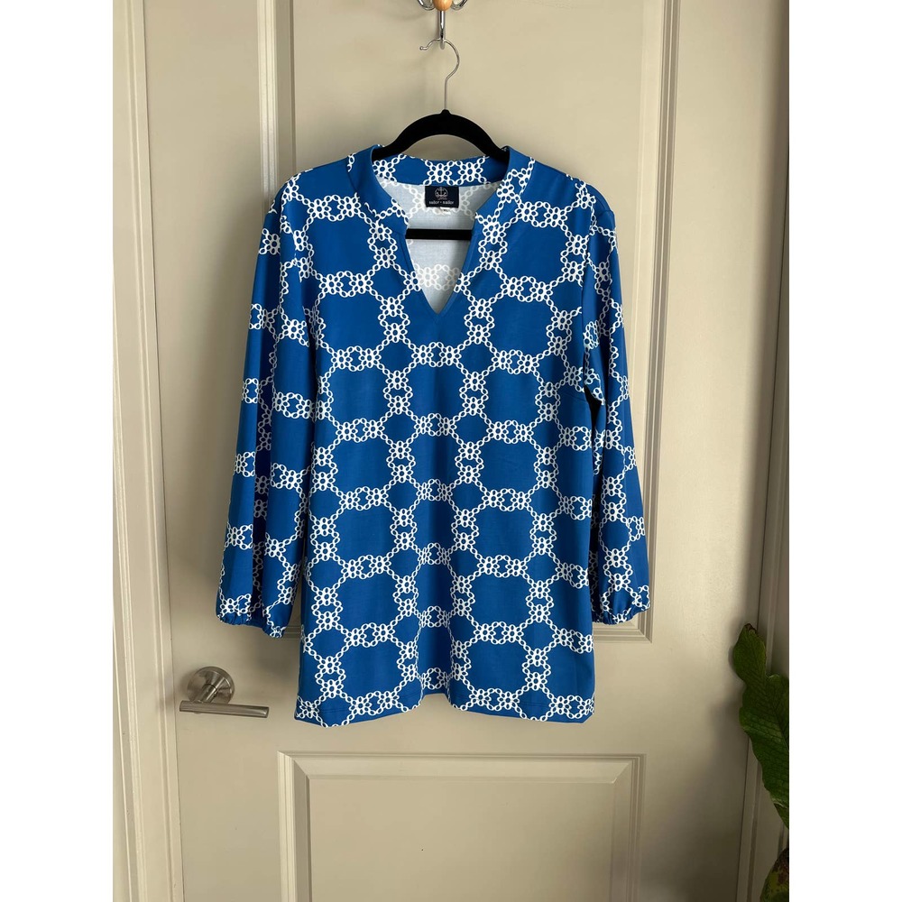 Sailor-Sailor Just Madras Moisture Wicking Sun Protection Tunic Top Sz. XL